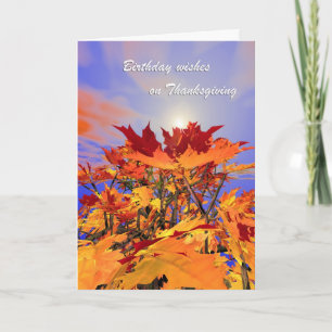 Thanksgiving Birthday - Full of Fall Holiday Card