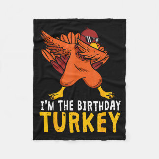 Thanksgiving Birthday Funny Bday Born On Thanksgiv Fleece Blanket
