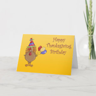 Thanksgiving Birthday Holiday Card