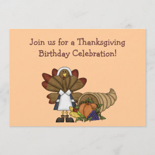 Thanksgiving Birthday Invitation