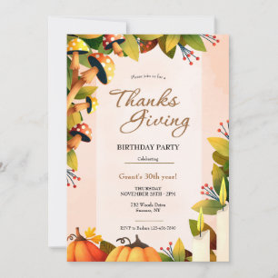 Thanksgiving Birthday  Invitation
