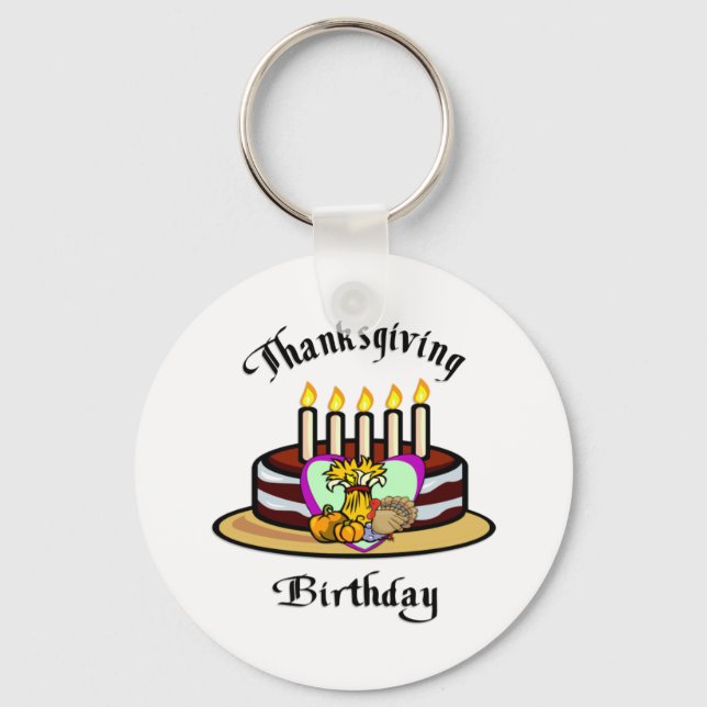Thanksgiving Birthday Key Ring (Front)