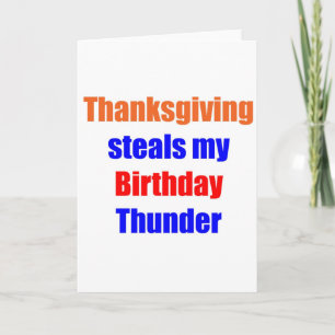 Thanksgiving Birthday Thunder Holiday Card