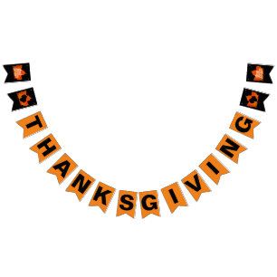 THANKSGIVING BLACK AND ORANGE BUNTING FLAGS