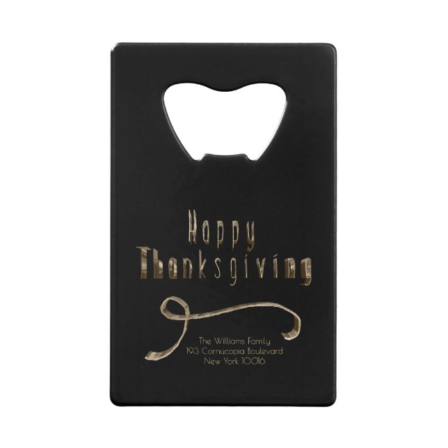 Thanksgiving Black Gold Elegant Script Typography (Front)