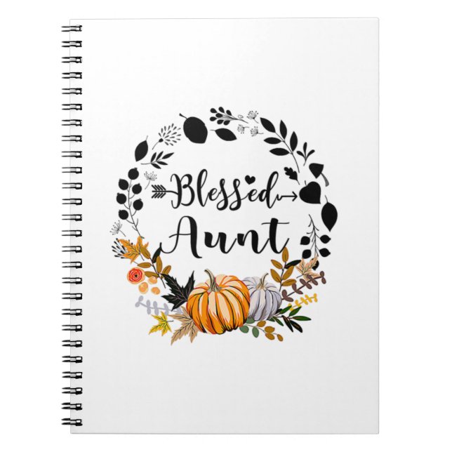 Thanksgiving Blessed Aunt Pumpkin Thanksgiving Notebook (Front)
