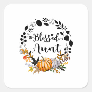 Thanksgiving Blessed Aunt Pumpkin Thanksgiving Square Sticker