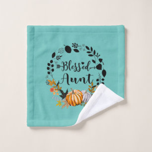 Thanksgiving Blessed Aunt Pumpkin Thanksgiving Wash Cloth