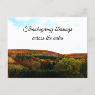 THANKSGIVING BLESSINGS ACROSS THE MILES HOLIDAY POSTCARD