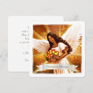 Thanksgiving Blessings. Angel Painting Holiday Card