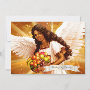 Thanksgiving Blessings. Angel Painting Holiday Card