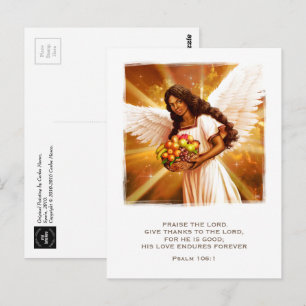 Thanksgiving Blessings. Angel Painting Postcard