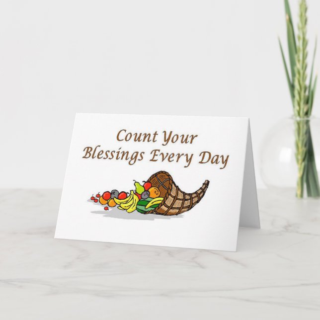 Thanksgiving Blessings (Blank) Note Card (Front)