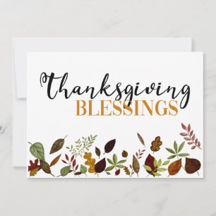 Thanksgiving Blessings Fall Foliage Holiday Card