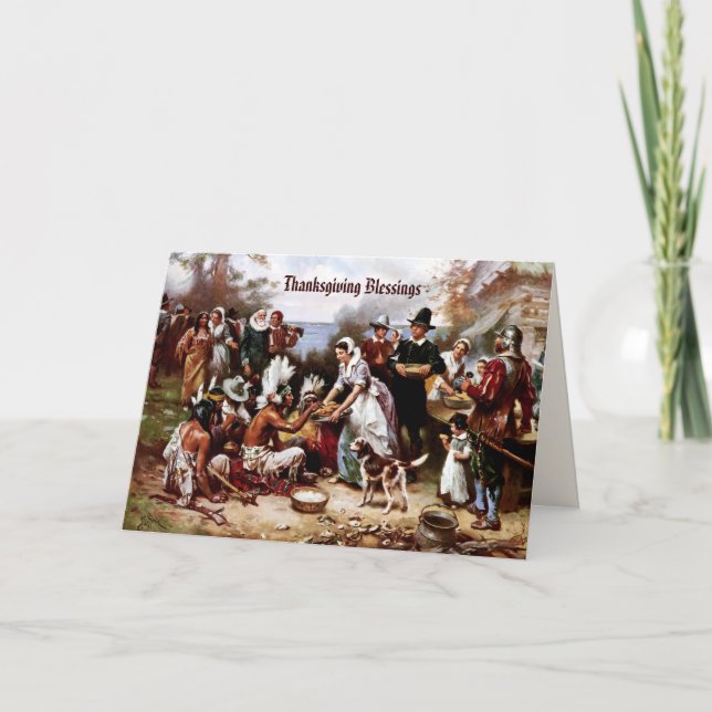 Thanksgiving Blessings. Fine Art  Holiday Card (Front)
