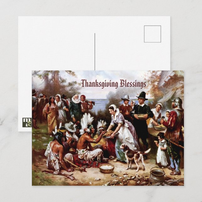 Thanksgiving Blessings. Fine Art Postcard (Front/Back)