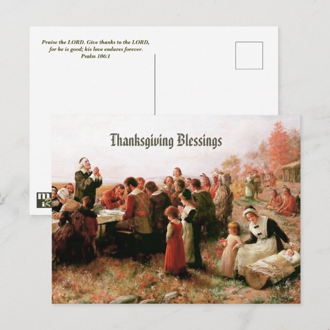 Thanksgiving Blessings. Fine Art Postcards (Front/Back)