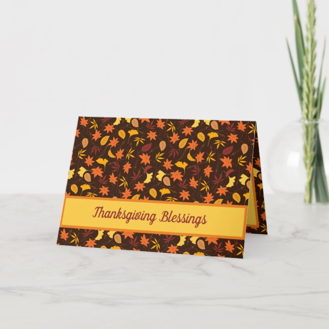 Thanksgiving Blessings Holiday Card (Front)