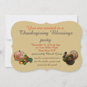 Thanksgiving Blessings Party Invitation