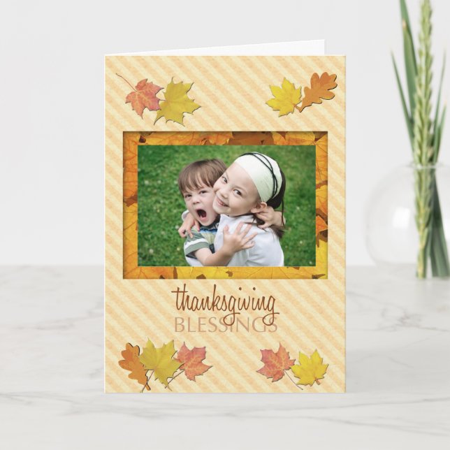 Thanksgiving Blessings Photo Card (Front)
