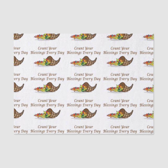 Thanksgiving Blessings Tissue Paper (Front)