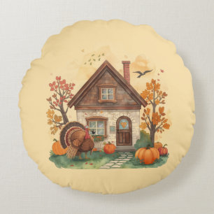 Thanksgiving Bliss and the Country Home Round Pill Round Cushion