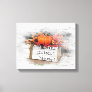 Thanksgiving Books On Birch Canvas Print