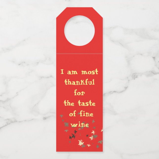Thanksgiving -  Bottle Hanger Tags (Front)
