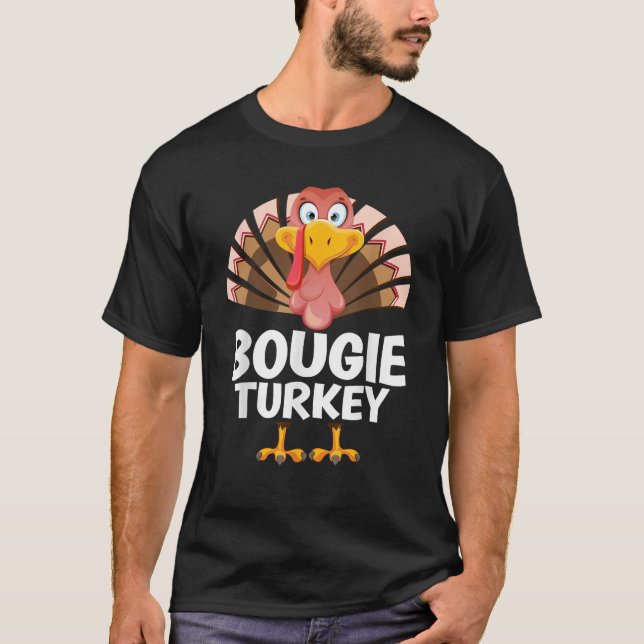 Thanksgiving Bougie Turkey Matching Pajama  T-Shirt (Front)