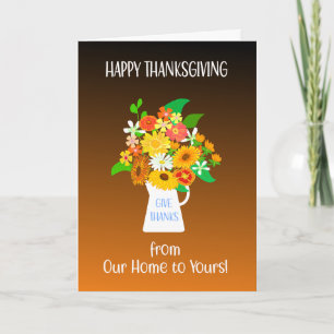Thanksgiving Bouquet of Flowers Our Home to Yours Card