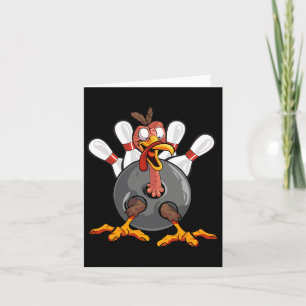 Thanksgiving Bowl Bowler Strike Pin Sport Turkey B Card