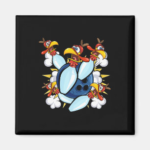 Thanksgiving Bowl Bowler Strike Pin Sport Turkey B Magnet