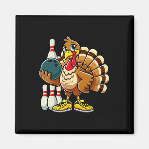 Thanksgiving Bowling Shirt Women Men Funny Turkey Magnet