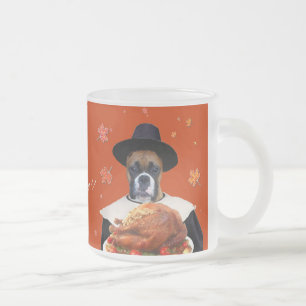 Thanksgiving boxer frosted mug
