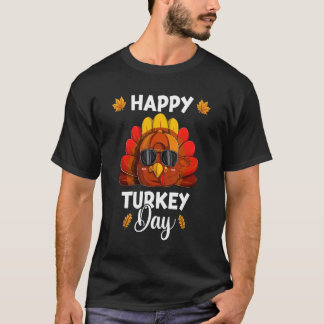 Thanksgiving Boys Kids Girls Happy Turkey Day T-Shirt