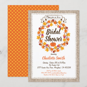 Thanksgiving bridal shower invitation wreath