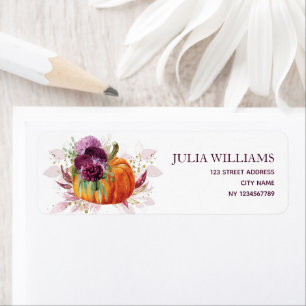 Thanksgiving Burgundy Elegant return address