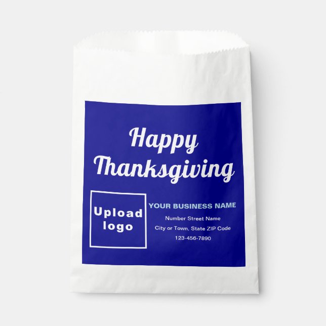 Thanksgiving Business Blue Background Paper Bag (Front)