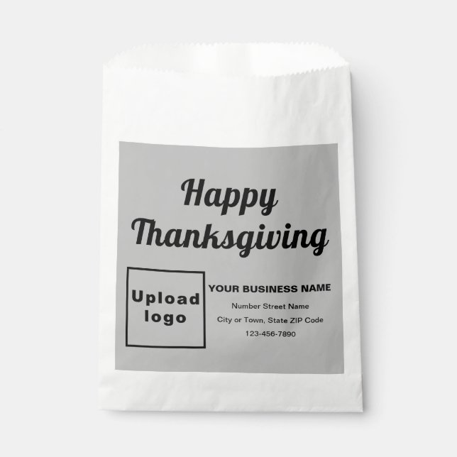 Thanksgiving Business Grey Background Paper Bag (Front)