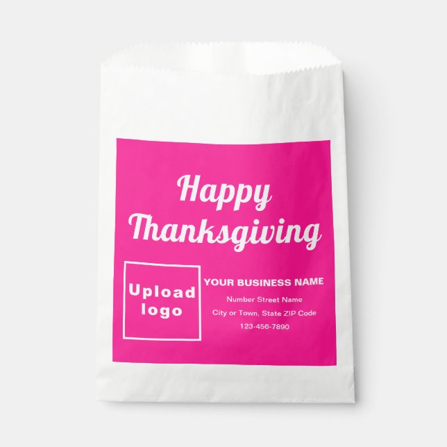 Thanksgiving Business Pink Background Paper Bag (Front)