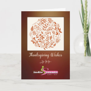 Thanksgiving Business Wreath leaves Holiday Card