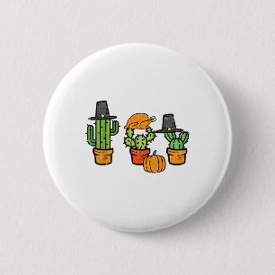 Thanksgiving Cactus Cute Succulent Plant Fall Men 6 Cm Round Badge