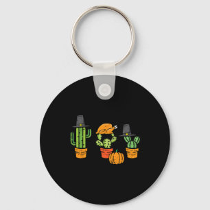 Thanksgiving Cactus Cute Succulent Plant Fall Men  Key Ring
