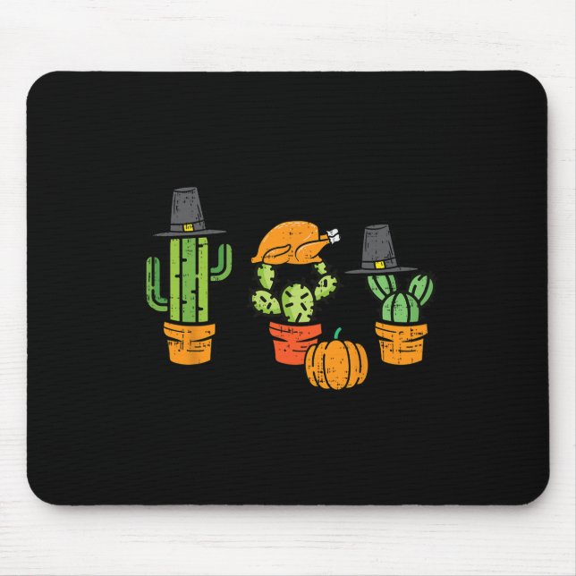 Thanksgiving Cactus Cute Succulent Plant Fall Men  Mouse Mat (Front)