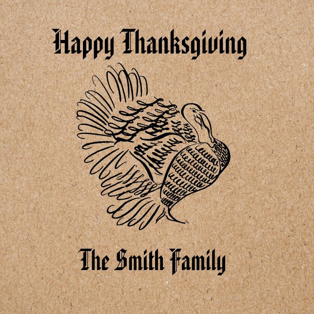 Thanksgiving Calligraphy Illustration Of Turkey  Rubber Stamp (Creator Uploaded)