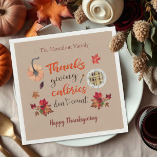 Thanksgiving Calories Don't Count Napkins