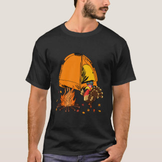 Thanksgiving Camping Outdoor Family Funny Turkey C T-Shirt