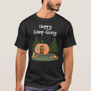 Thanksgiving Camping Pumpkin Pie Turkey Campfire T T-Shirt