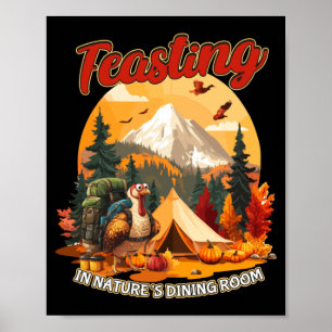 Thanksgiving Camping Turkey Hiking Lover Poster