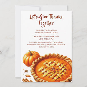 Thanksgiving Canada   Cosy Pumpkin Pie Gathering Invitation